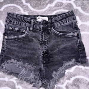 ZARA black denim shorts
